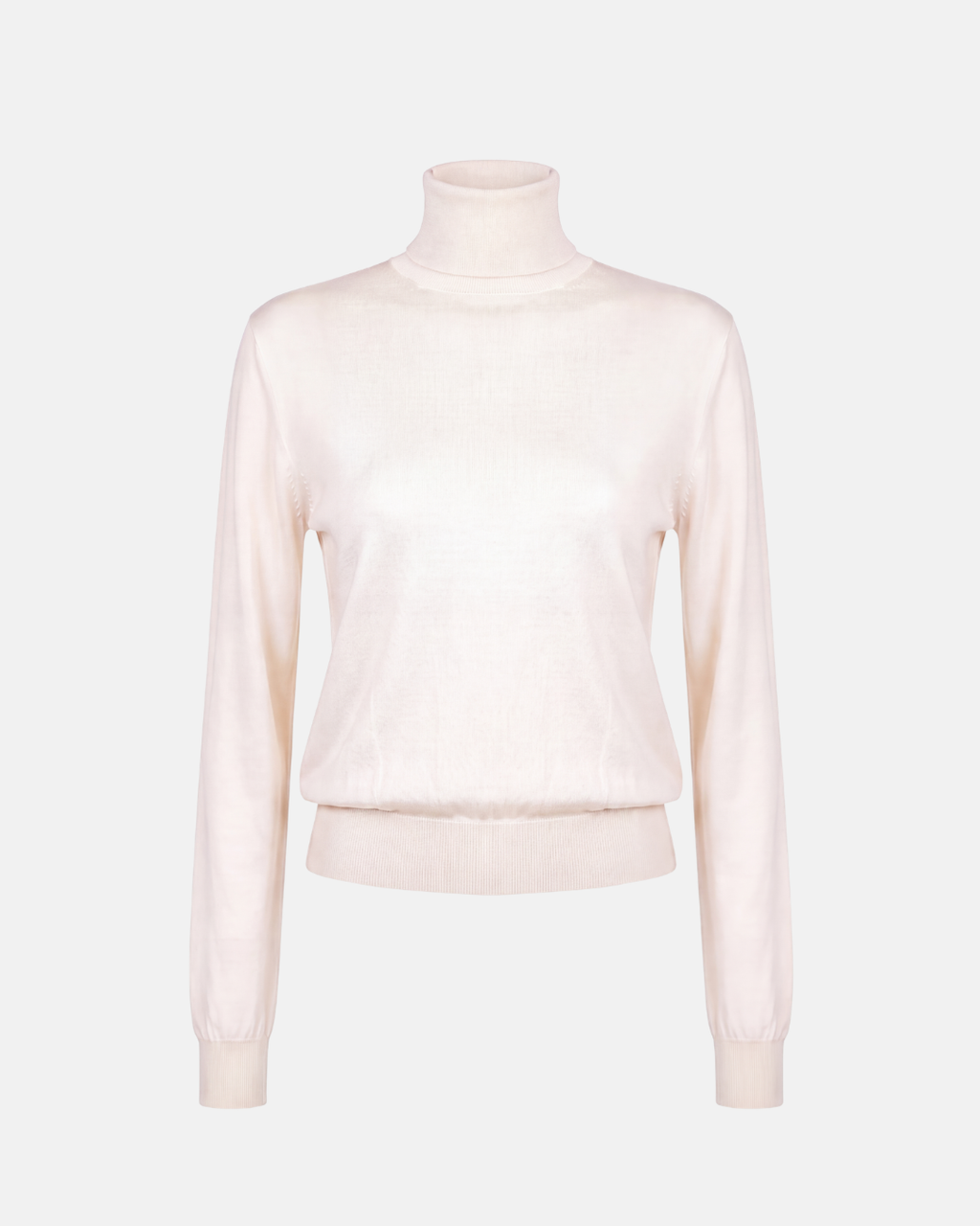 Damen Rollkragenpullover aus Seide mit langen Ärmeln in Vorderansicht