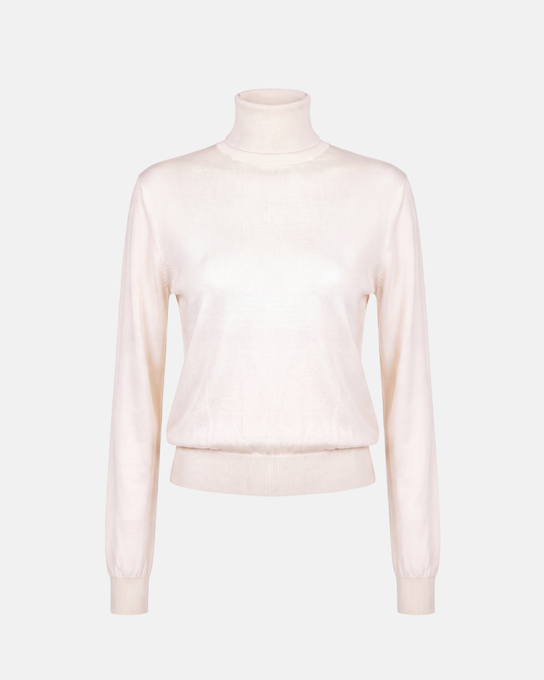 Damen Rollkragenpullover aus Seide mit langen Ärmeln in Vorderansicht