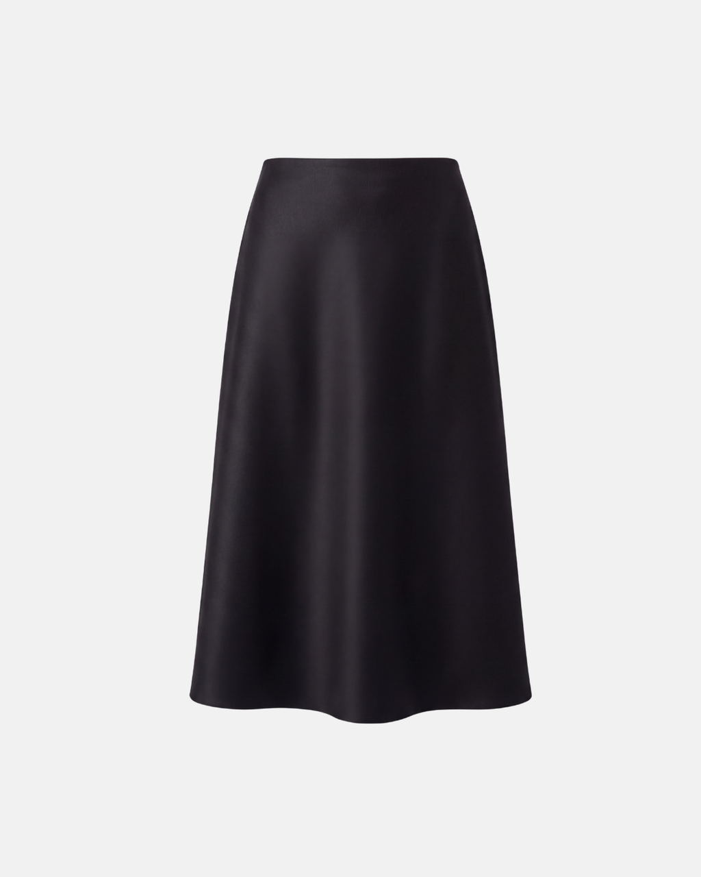 Ausgestellter Midirock für Damen aus Wolle und Seide in eleganter A Linien Form