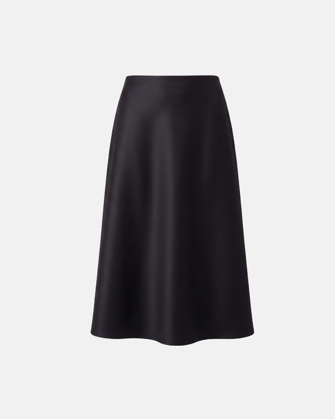 Ausgestellter Midirock für Damen aus Wolle und Seide in eleganter A Linien Form
