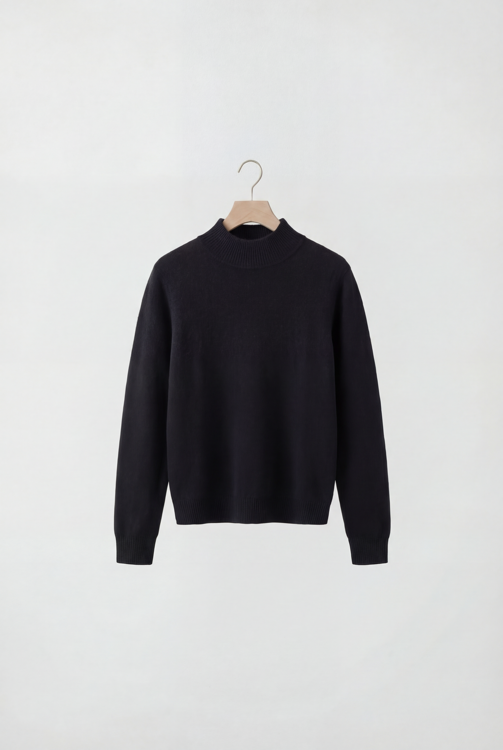 Schwarzer Cashmere Pullover mit Halbrollkragen