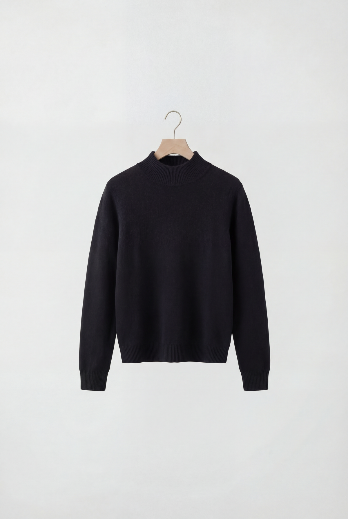 Schwarzer Cashmere Pullover mit Halbrollkragen